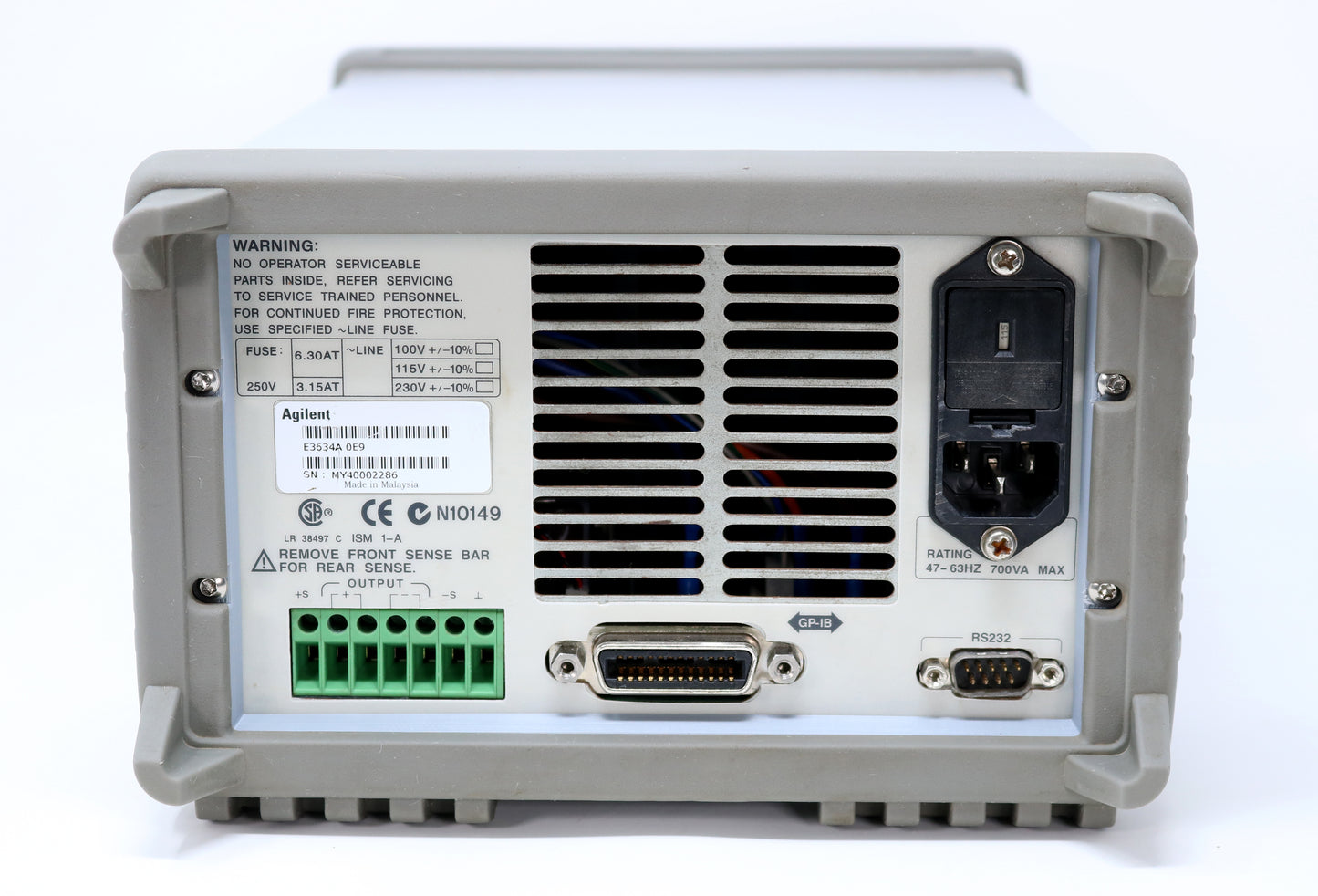HP / Agilent E3631-40014 Rear Panel for E3631A, E3632A, E3633A PSU. 3D Printed