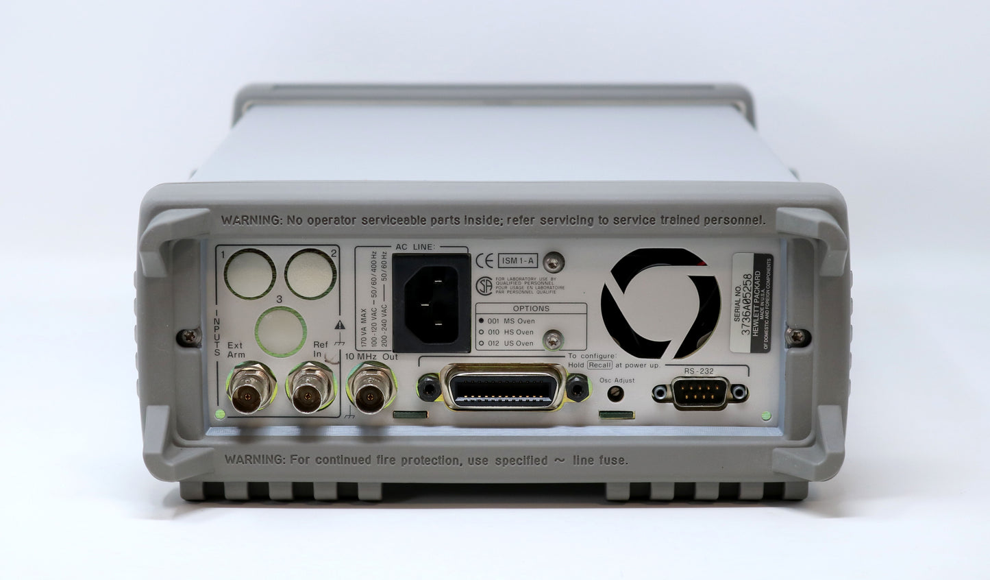 HP / Agilent 53132A 225 MHz 12 digits/s Frequency Counter/Timer. Options 001/030